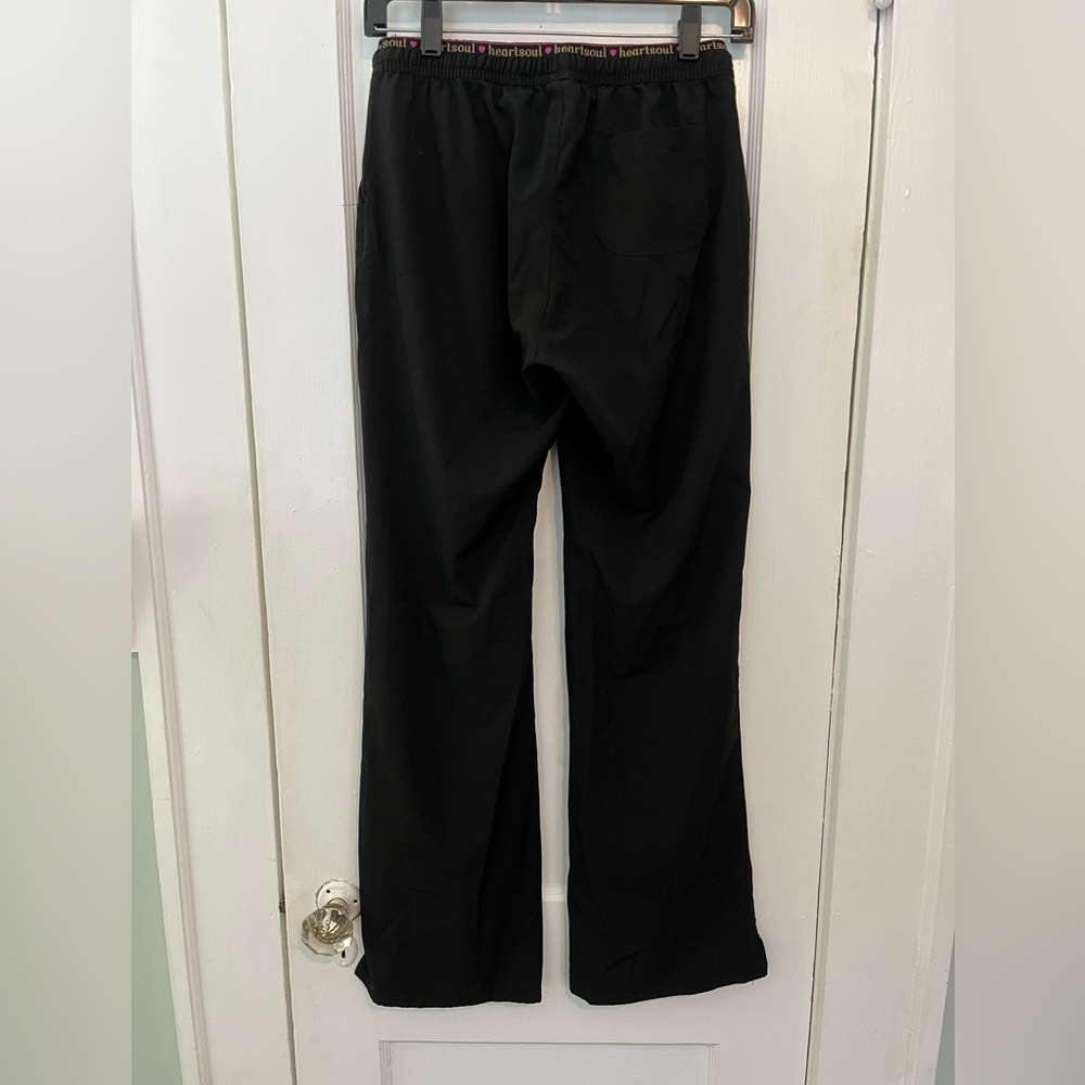 Heart Soul Black Straight-Leg Scrub Pants